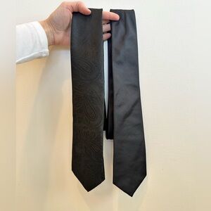 Men’s 100% Silk Black Tie Bundle (Express/Vesuvio Napoli)